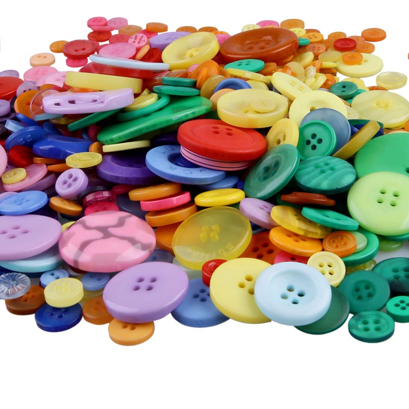 Greentime 600-700 PCS Mixed Color Assorted Sizes Round Resin Buttons for Crafts Sewing DIY Manual Button Painting DIY Handmade Ornament Buttons Easter Egg Fillers Decorative - Image 2